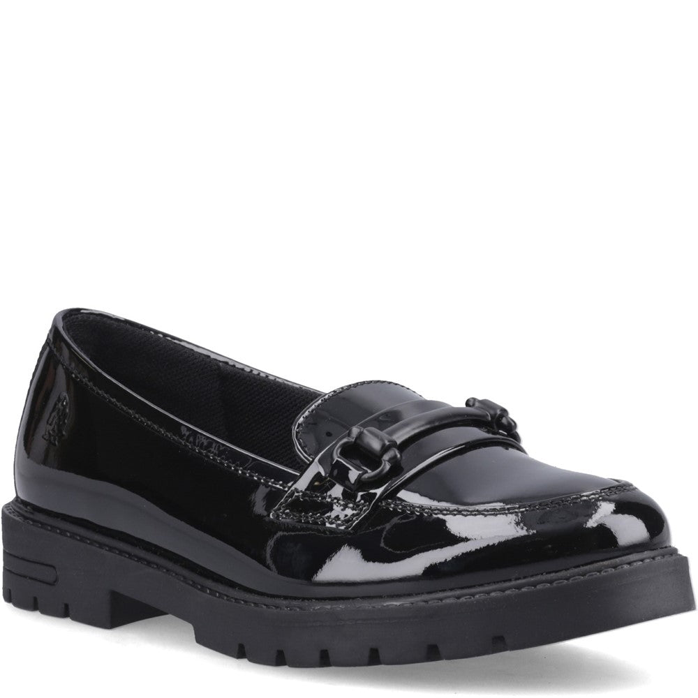 Girls' Hush Puppies Hazel Snaffle Patent Senior School Shoes