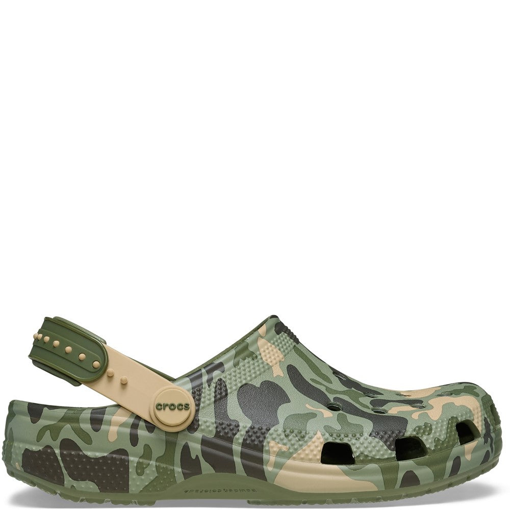 Kids' Crocs Kids Classic Strap-Back Camo Clogs