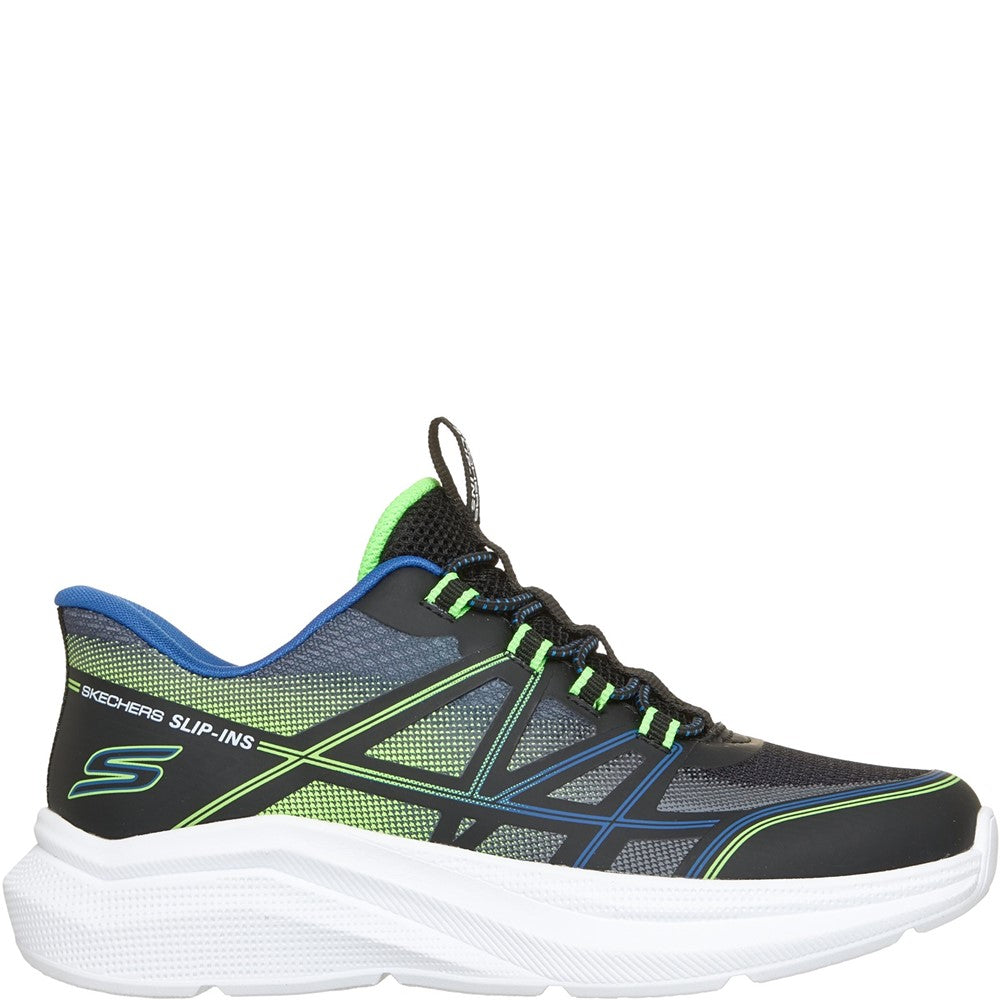 Boys' Skechers Microspec Velocity-Grid Shift Trainers