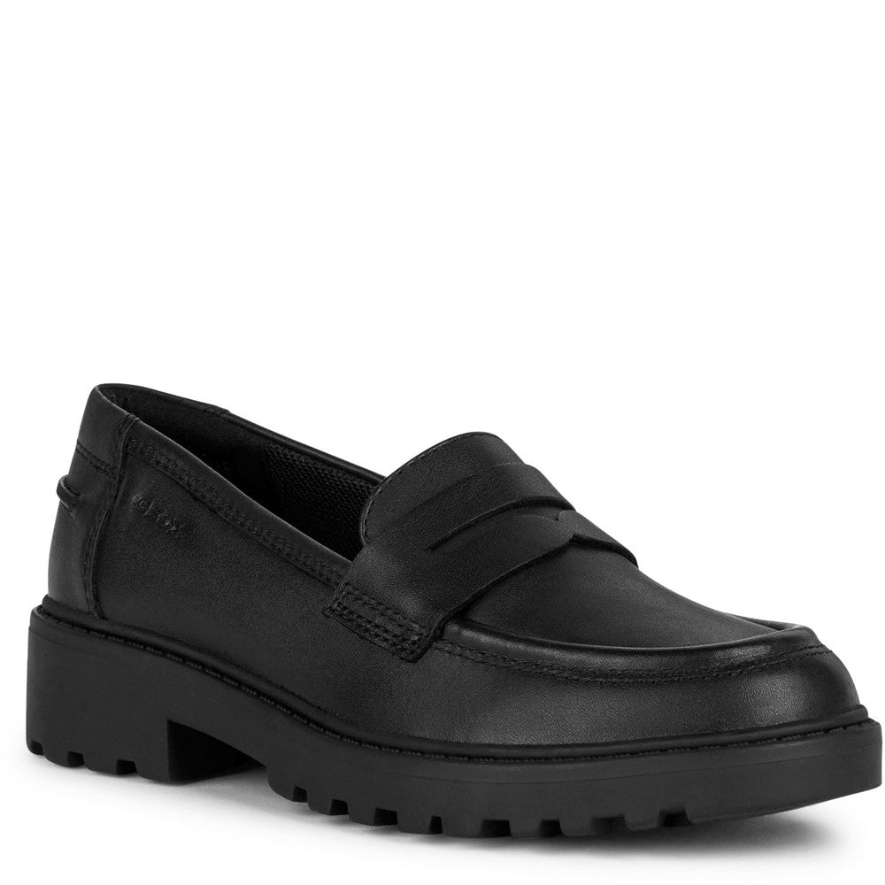 Girls' Geox J Casey G.C Smooth Leather Junior School Shoes