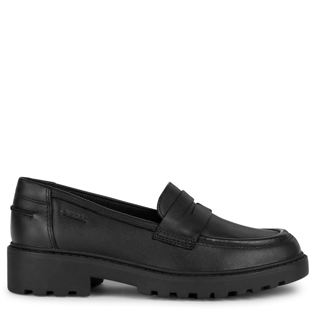 Girls' Geox J Casey G.C Smooth Leather Junior School Shoes