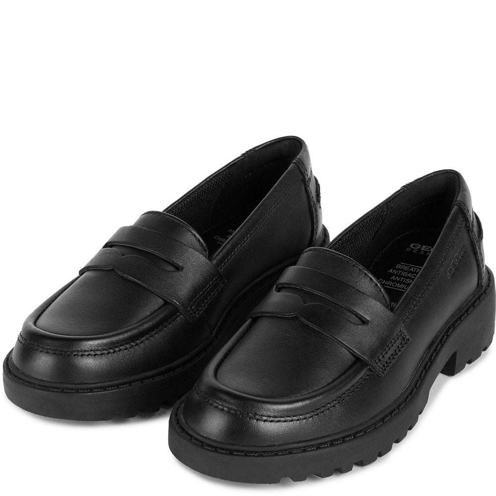 Girls' Geox J Casey G.C Smooth Leather Junior School Shoes
