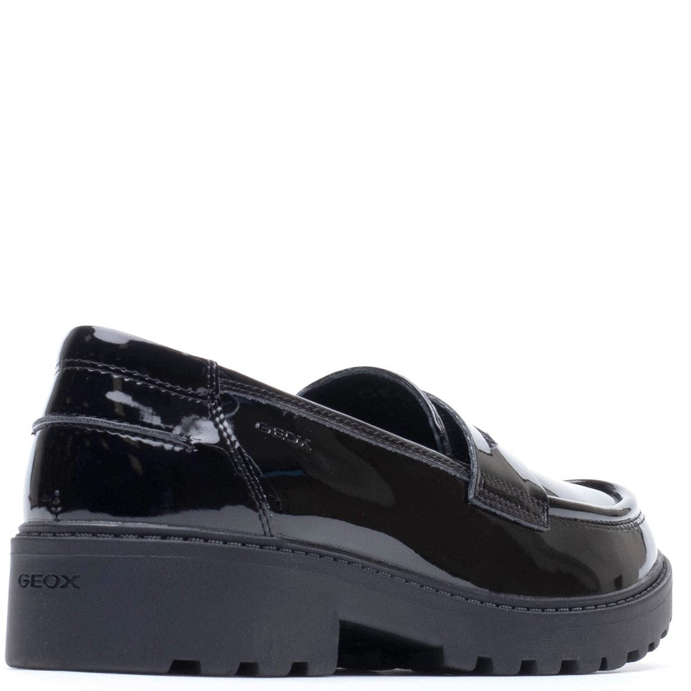 Girls' Geox J Casey G.C Smooth Leather Junior School Shoes