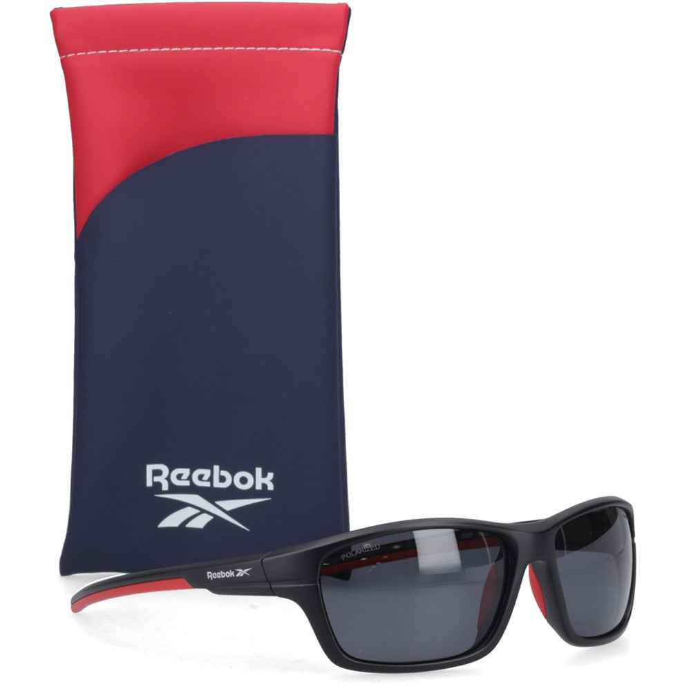 Men's Reebok Reebok Score Polarised Black/Red Wrap Sunglasses
