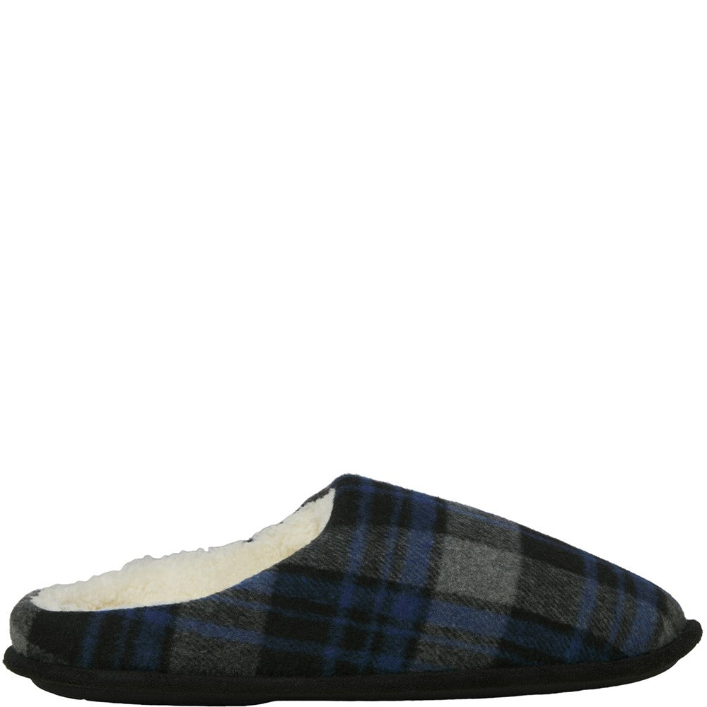 Men's Jack & Jones Murphy Mule Checked House Slipper with Microfibre Lining