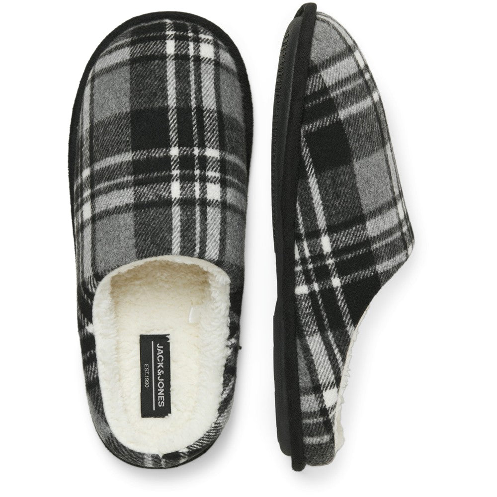 Men's Jack & Jones Murphy Mule Checked House Slipper with Microfibre Lining