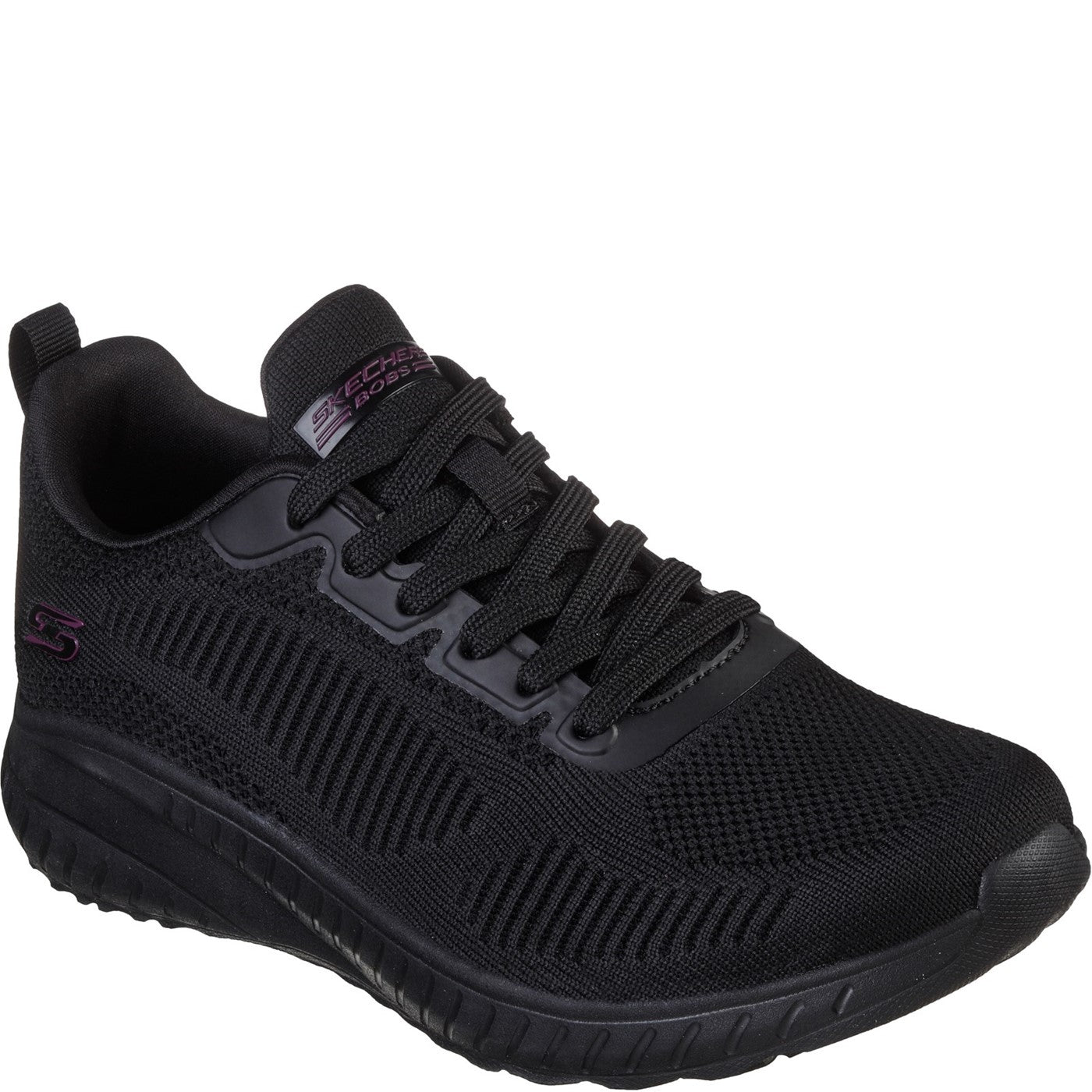 Skechers Womens Bobs Squad Chaos Face Off WIDE FIT Trainer - Black Black